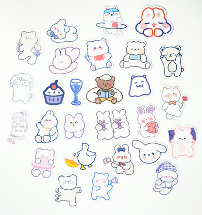 Kawaii Animal Friends Stickers 10pcs - Rivvy Momo