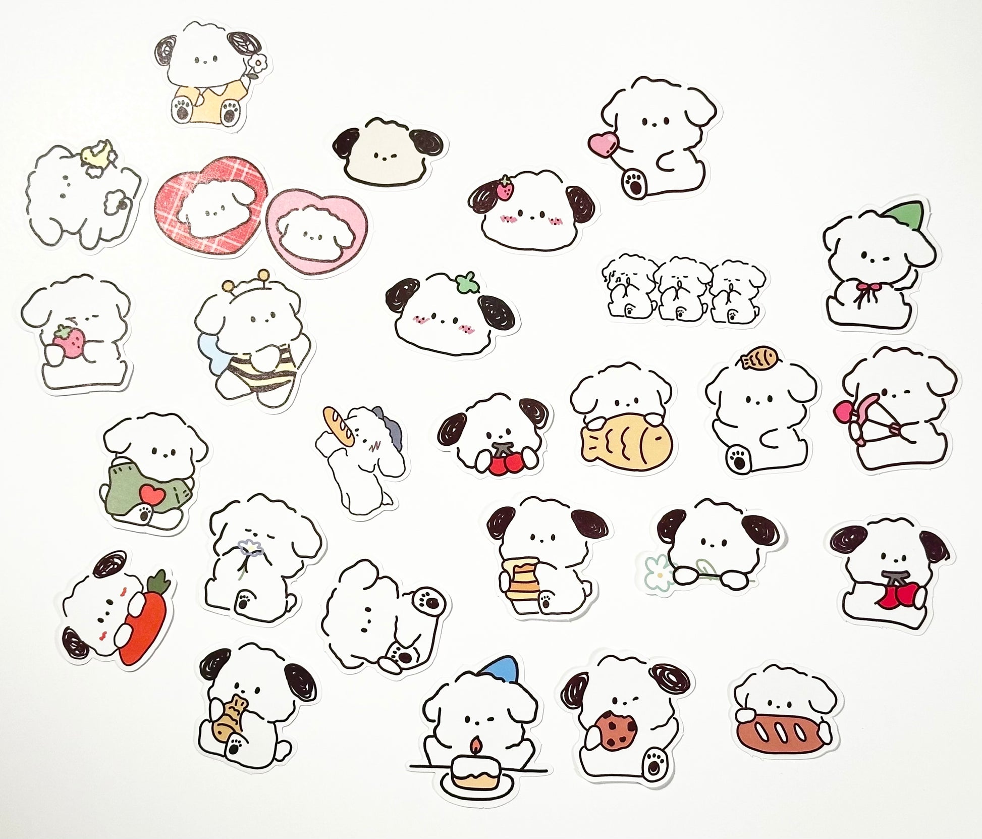 Kawaii Puppy Stickers 10pcs - Rivvy Momo