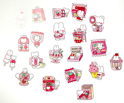 Dessert Usagi Stickers 10pcs - Rivvy Momo