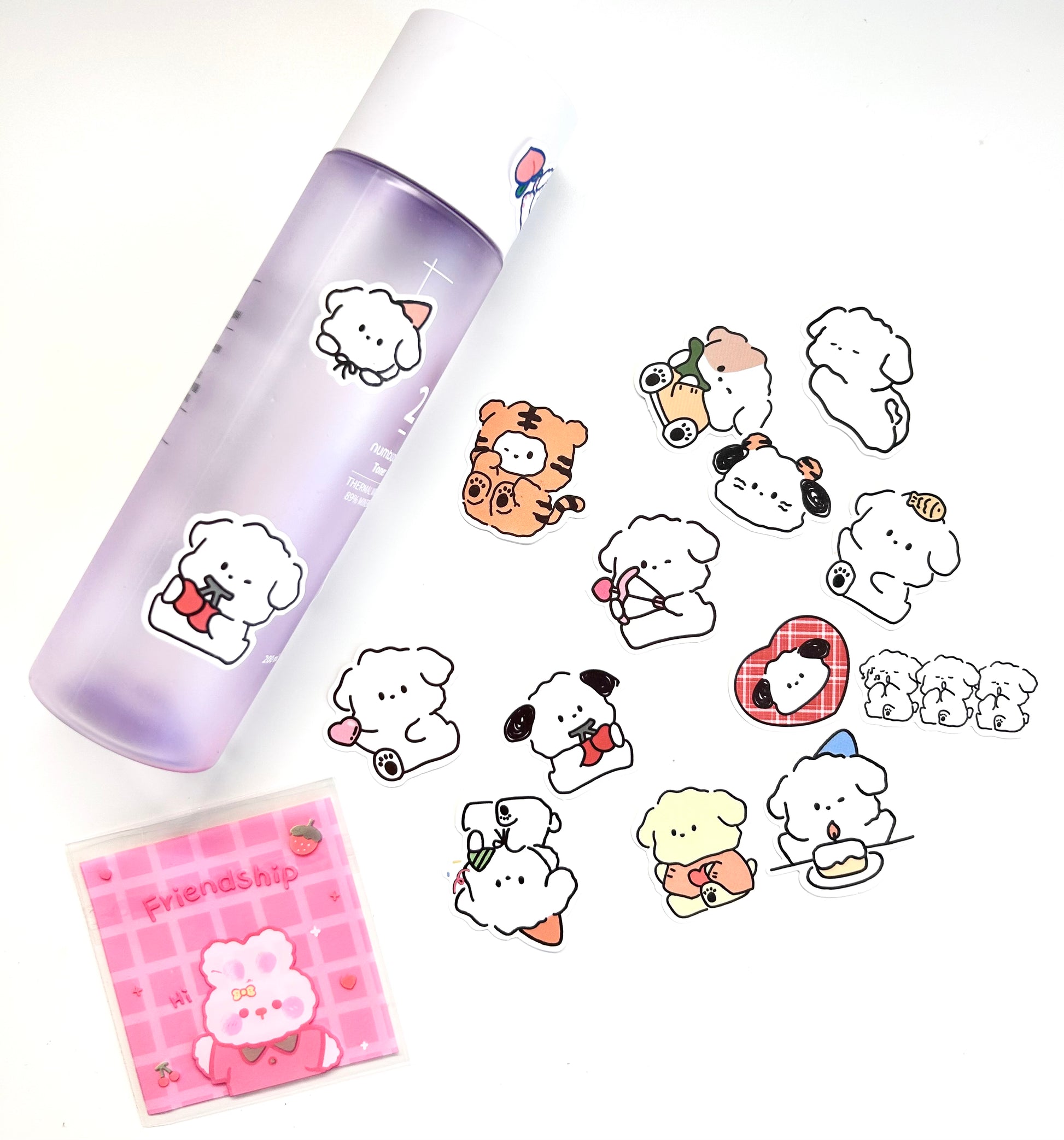 Kawaii Puppy Stickers 10pcs - Rivvy Momo