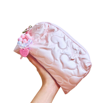 Heart Super-Soft Satin Zip Bag - Rivvy Momo