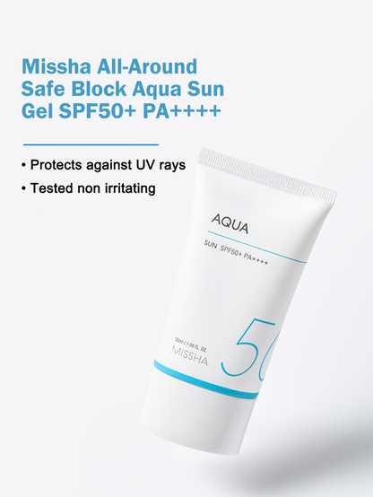 Missha All Around Safe Block Aqua Sun SPF50+ PA++++ 50ml - Rivvy Momo