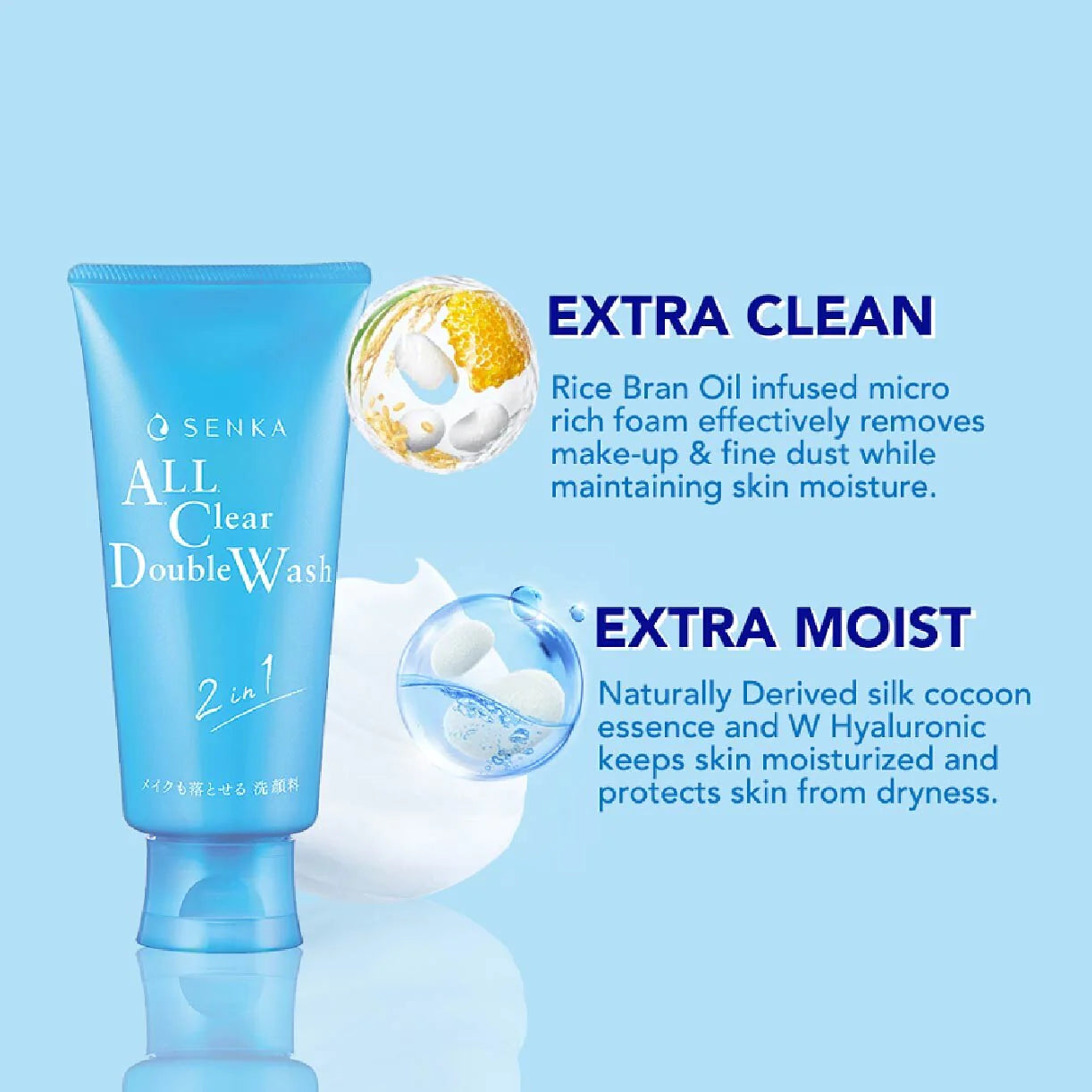 Senka All Clear Double W Makeup Remover Face Wash - Rivvy Momo