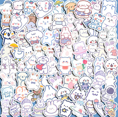 Kawaii Animal Friends Stickers 10pcs - Rivvy Momo