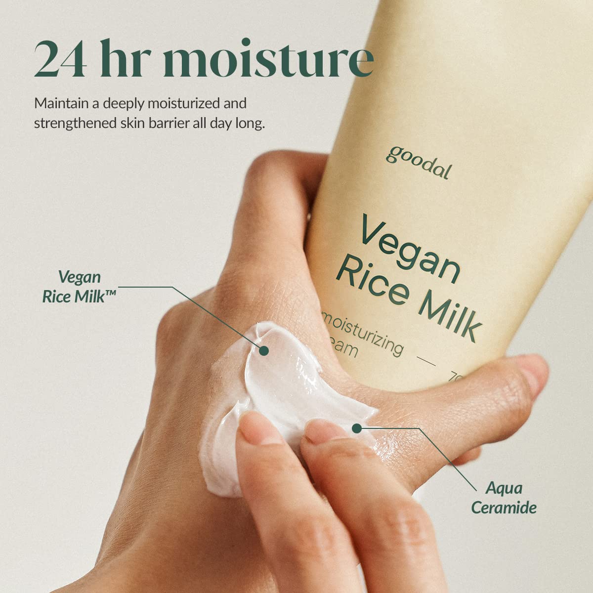 Vegan Rice Milk Moisturizing Cream 70ml - Rivvy Momo